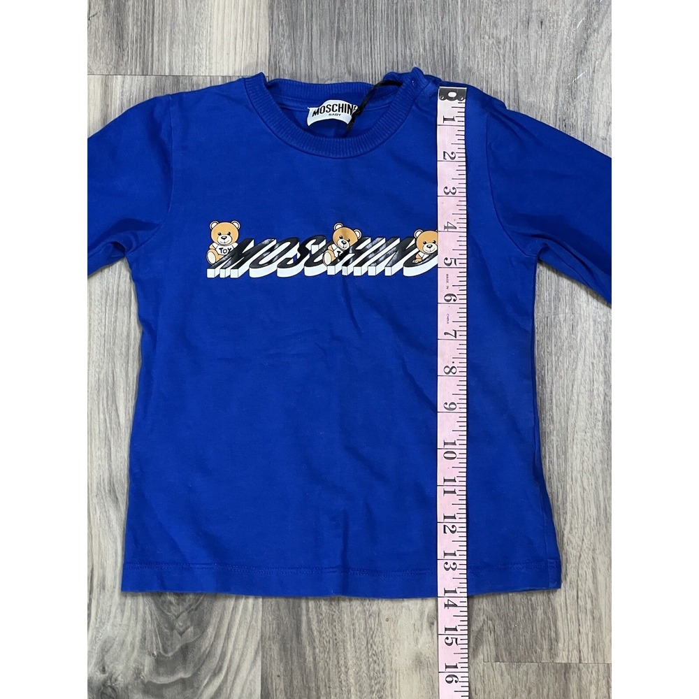 Moschino Sweatshirt Bear Blue Boys Logo Crewneck Sweater NO SIZE TAG - Picture 12 of 14